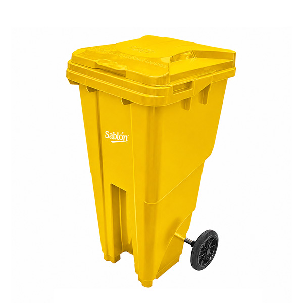 CONTENEDOR PLÁSTICO PARA RESIDUOS OP, 4 RUEDAS, 770 L.