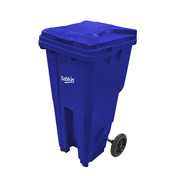 CONTENEDOR PLÁSTICO  PARA RESIDUOS OP, 2 RUEDAS, 360 L.