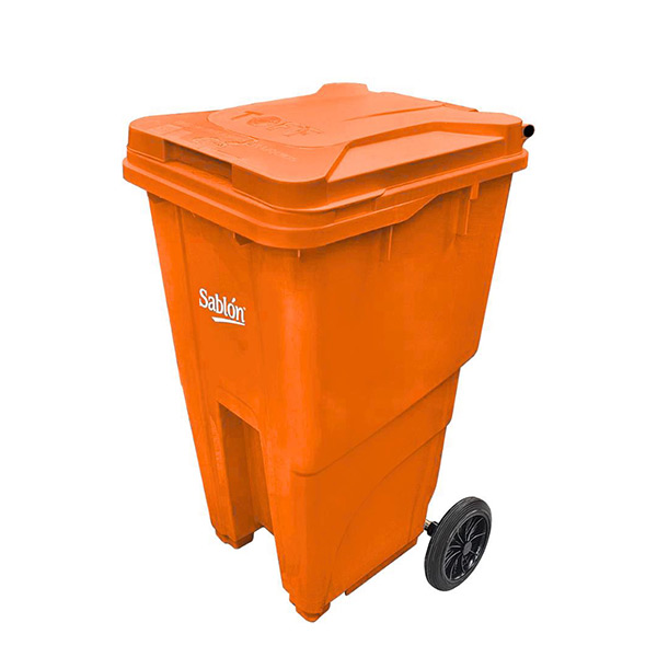 CONTENEDOR PLÁSTICO PARA RESIDUOS SABLÓN, 4 RUEDAS, 660 L.