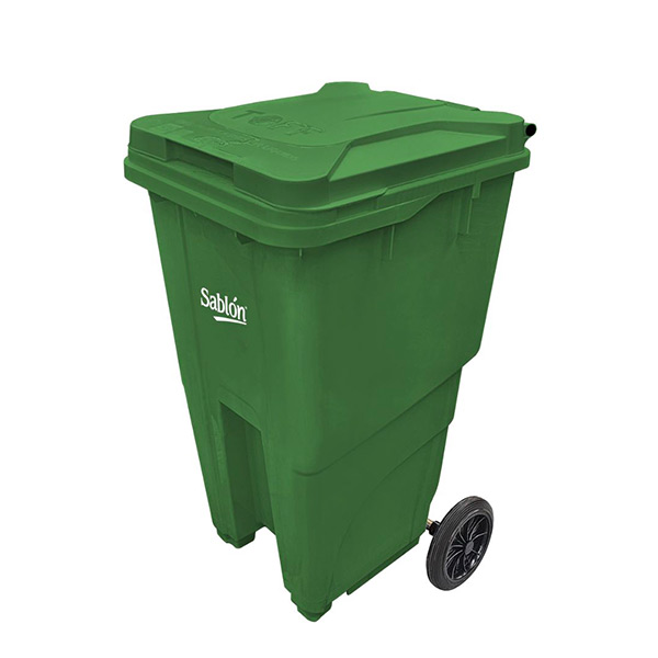 CONTENEDOR PLÁSTICO PARA RESIDUOS SABLÓN, 4 RUEDAS, 1100 L.