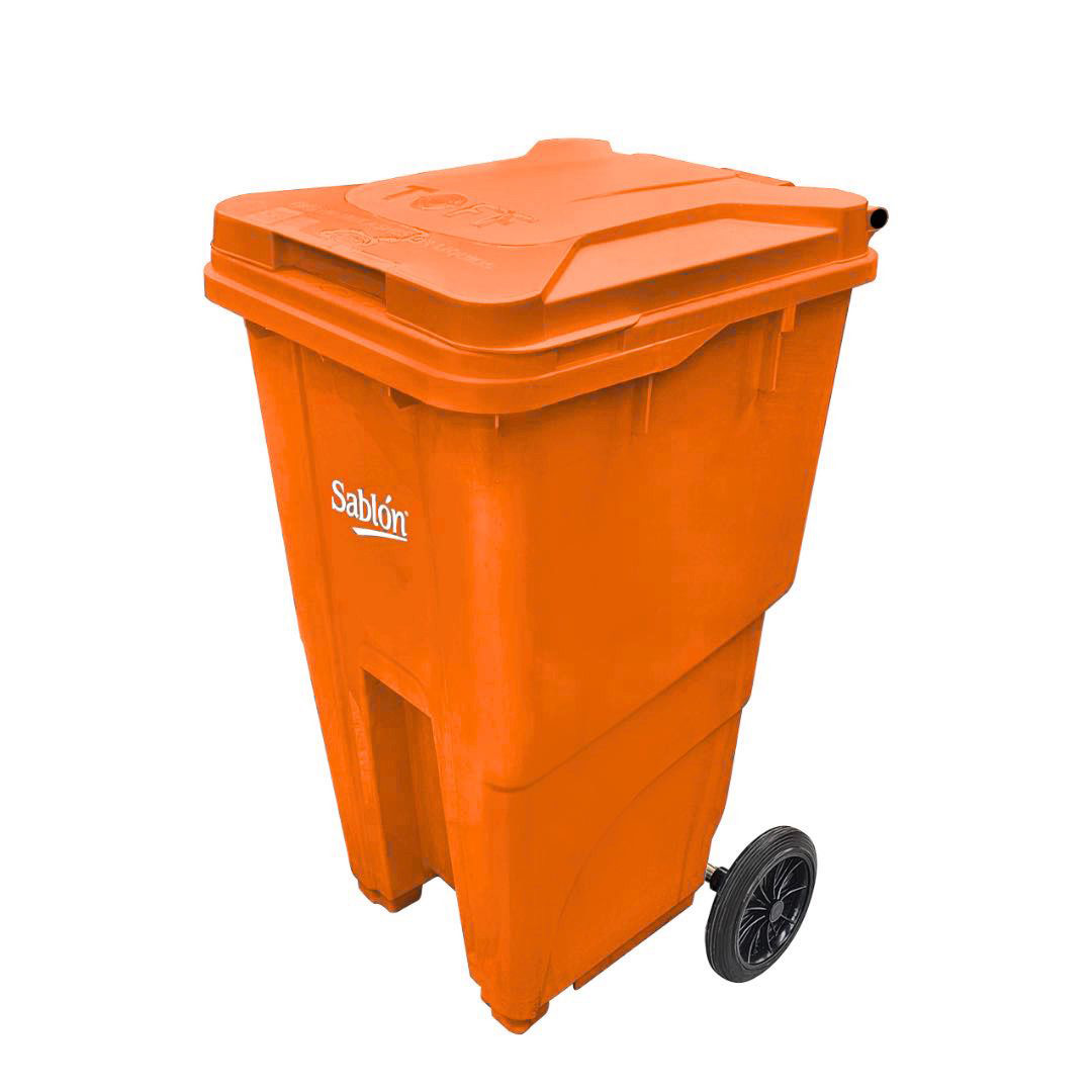 CONTENEDOR PLÁSTICO PARA RESIDUOS SABLÓN, 2 RUEDAS, 240 L.